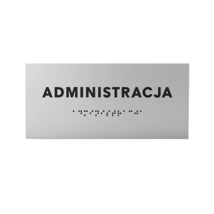 Verwaltung - Schild aus silbernem Laminat mit Brailleschrift - Größe 160x75mm - TAB276