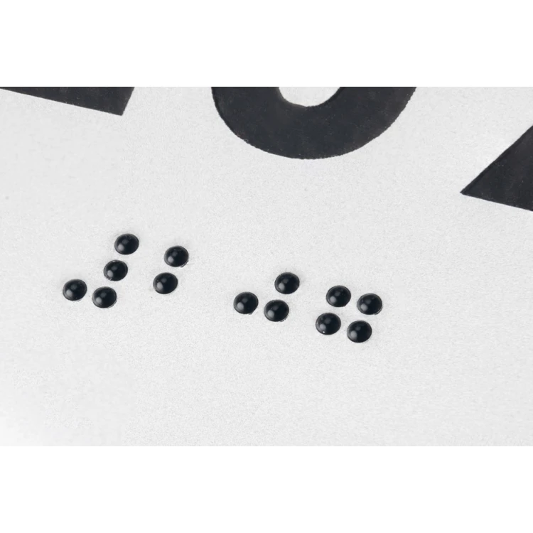 Laminatplatte in Silber mit beliebiger Nummerierung in Braille-Schrift - Größe 100x70mm - TAB277