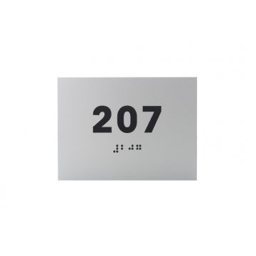 Laminatplatte in Silber mit beliebiger Nummerierung in Braille-Schrift - Größe 100x70mm - TAB277