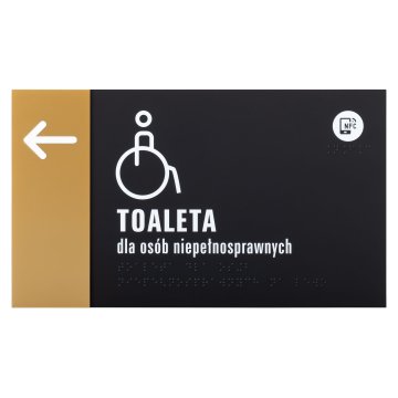 Plakette mit NFC und Blindenschrift - Goldfarbenes Acryl - Abmessung 260x150mm - TAB607
