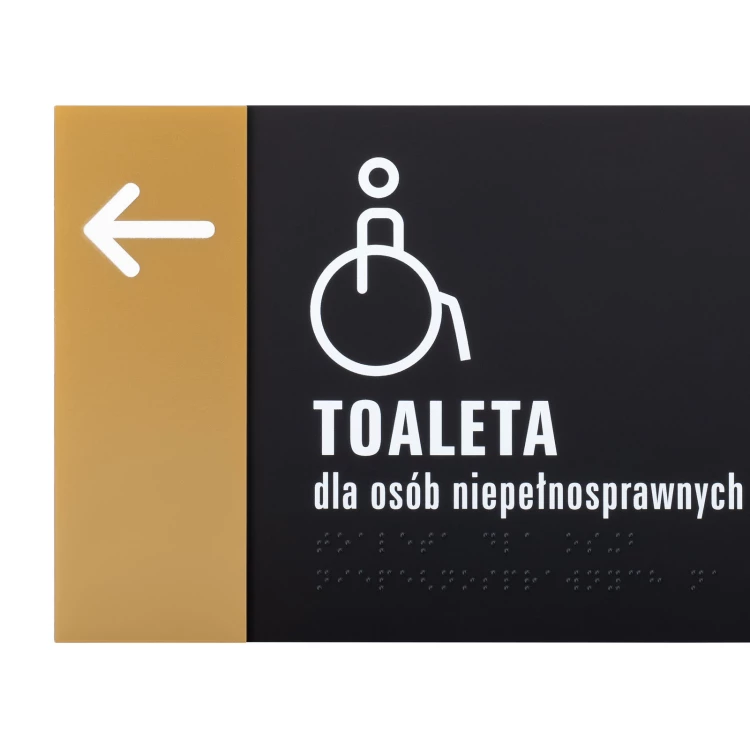 Plakette mit NFC und Blindenschrift - Goldfarbenes Acryl - Abmessung 260x150mm - TAB607