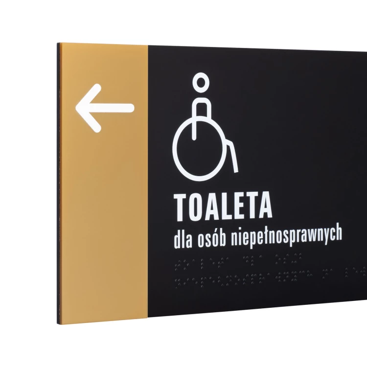 Plakette mit NFC und Blindenschrift - Goldfarbenes Acryl - Abmessung 260x150mm - TAB607