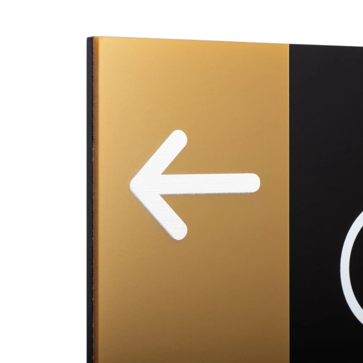 Plakette mit NFC und Blindenschrift - Goldfarbenes Acryl - Abmessung 260x150mm - TAB607