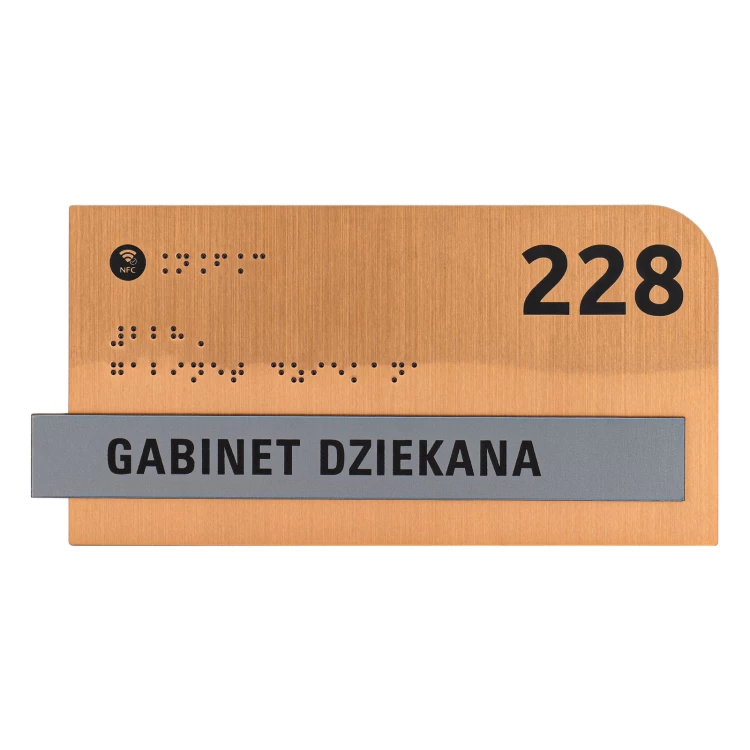 Plakette mit NFC und Blindenschrift - Abmessung 200x100mm - TAB624