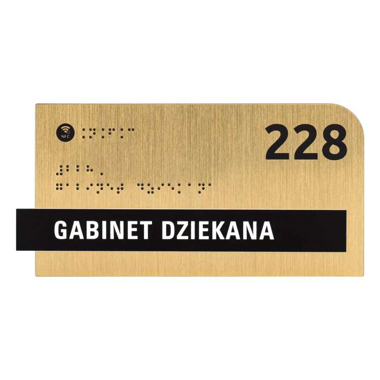 Plakette mit NFC und Blindenschrift - Abmessung 200x100mm - TAB623