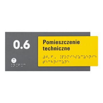 Plakette mit NFC und Blindenschrift - Abmessung 200x84mm - TAB626