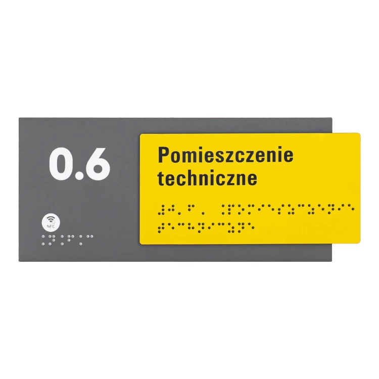 Plakette mit NFC und Blindenschrift - Abmessung 200x84mm - TAB626