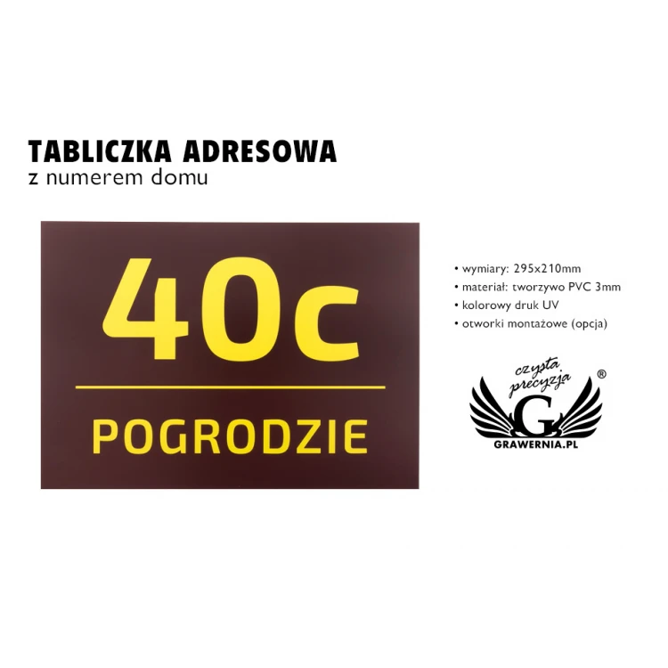 Hausnummer Schild - Größe 295x210mm - PVC - farbiger UV-Druck - TAB073