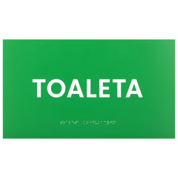 Toilette - Braille-Schild - grünes Gravurlaminat - Größe 350x200mm - TAB597