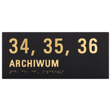 Archivplatte mit Blindenschrift und Nummerierung - Größe 250x110mm - TAB601