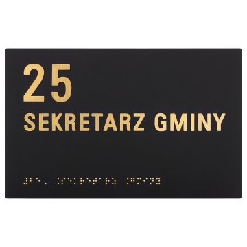 Gemeindesekretär - Tafel mit Blindenschrift und Nummerierung - Dimension 220x140mm - TAB604