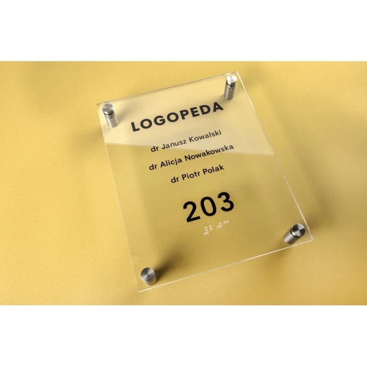 Plexiglas-Tafel mit Nummerierung und Braille-Schrift - Größe 160x200mm - TAB274