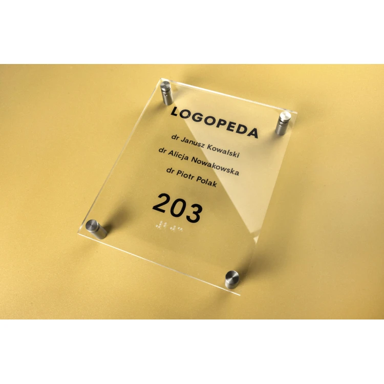 Plexiglas-Tafel mit Nummerierung und Braille-Schrift - Größe 160x200mm - TAB274
