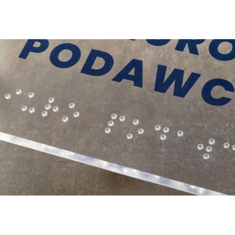 Plexiglas-Tafel mit Nummerierung und Braille-Schrift - Größe 160x75mm - TAB427