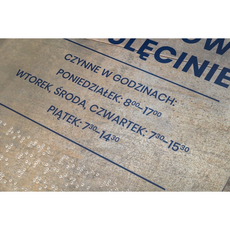Plexiglasplatte mit beliebigem Text und Braille-Schrift - Größe 210x297mm (A4) - TAB430