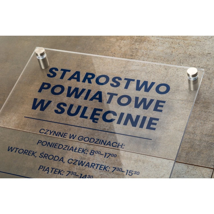 Plexiglasplatte mit beliebigem Text und Braille-Schrift - Größe 210x297mm (A4) - TAB430