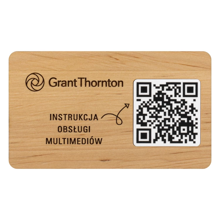 Plakette/Menü mit austauschbarem QR-Code und Gravur - Größe 120x70 mm - TAB679
