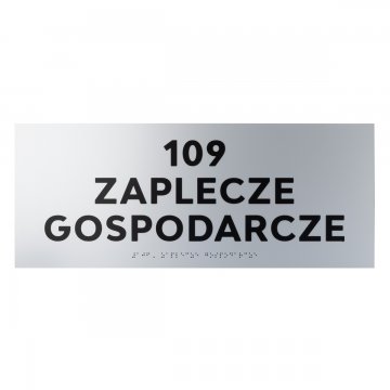 Tafel mit erhabenen Buchstaben und Braille-Schrift - Silberlaminat - Abmessungen 500x200mm - TAB500