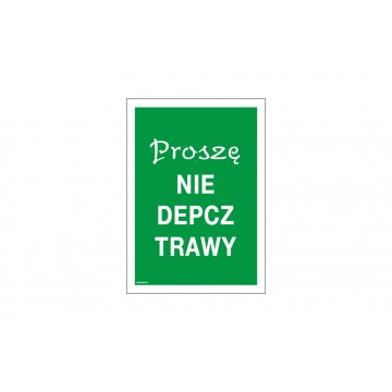Schild "Betreten des Rasens verboten" - Größe 250x350mm - PVC - farbiger UV-Druck - TAB144