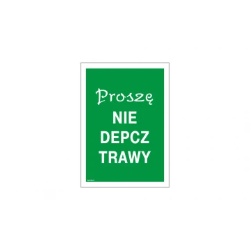 Schild "Betreten des Rasens verboten" - Größe 250x350mm - PVC - farbiger UV-Druck - TAB144