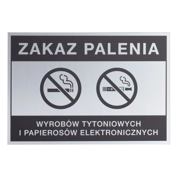 Silbernes Nichtraucherschild - UV-Druck - Abmessungen 160x110mm - Z013
