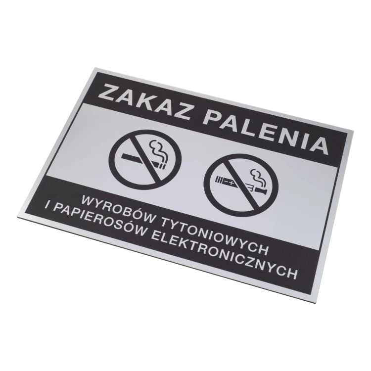 Silbernes Nichtraucherschild - UV-Druck - Abmessungen 160x110mm - Z013
