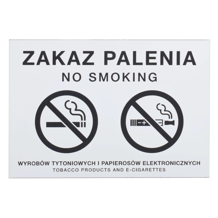 Weiße Nichtraucherschild - Lasergravur - Abmessungen 160x110mm - Z014