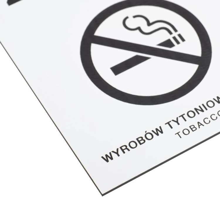 Weiße Nichtraucherschild - Lasergravur - Abmessungen 160x110mm - Z014