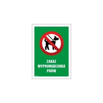Warnschild Verbot Hunde auszuführen - Größe 250x350mm - PVC - farbiger UV-Druck - TAB152