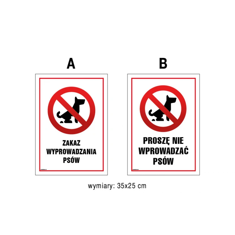 Warnschild Verbot Hunde auszuführen - Größe 250x350mm - PVC - farbiger UV-Druck - TAB152