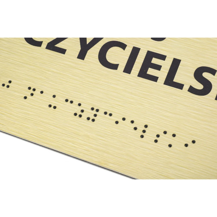 Goldene Dibond-Tafel mit Braille-Schrift - Abm. 200x100mm - TAB412