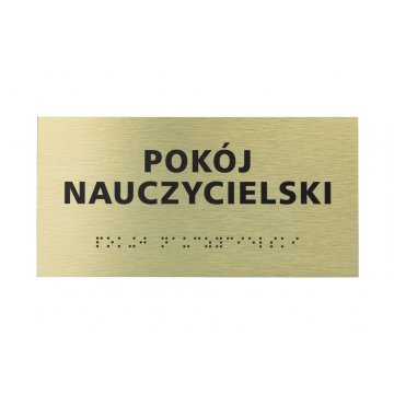 Goldene Dibond-Tafel mit Braille-Schrift - Abm. 200x100mm - TAB412