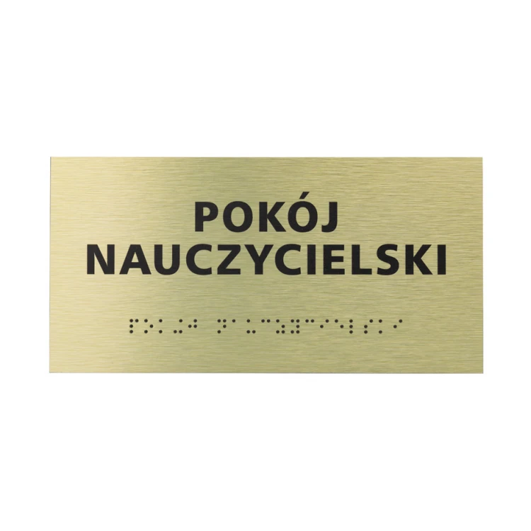 Goldene Dibond-Tafel mit Braille-Schrift - Abm. 200x100mm - TAB412
