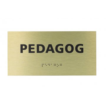 Goldene Dibond-Tafel mit Braille-Schrift - Abm. 200x100mm - TAB413