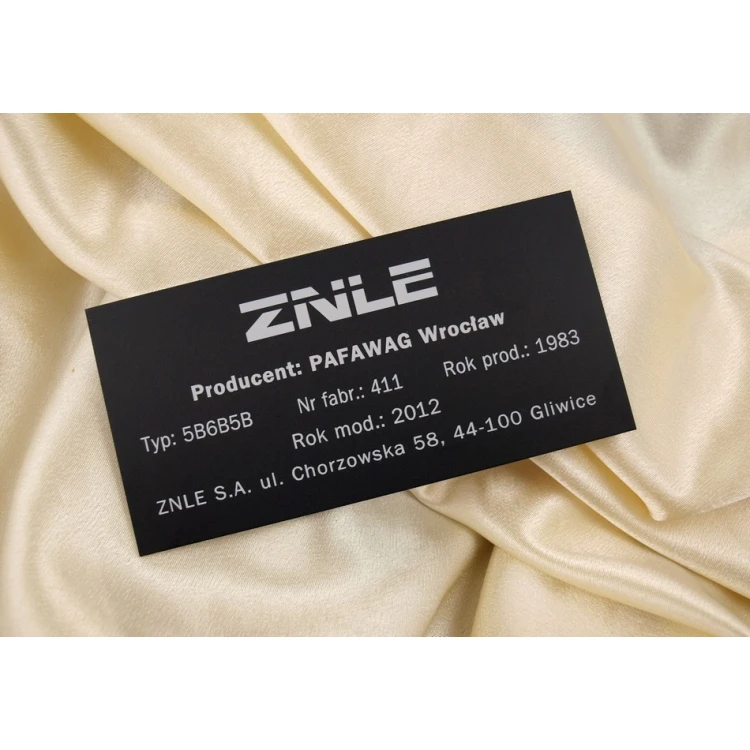 Typenschild - schwarz eloxiertes Aluminium 140x70mm