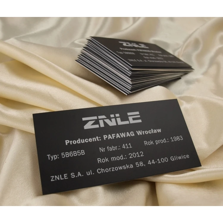 Typenschild - schwarz eloxiertes Aluminium 140x70mm