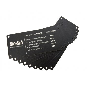 Schwarzes Typenschild - Abmessung: 170x74mm
