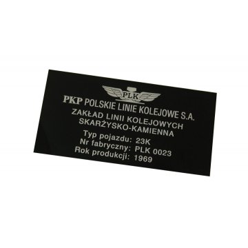 Typenschild - schwarz eloxiertes Aluminium 140x70mm