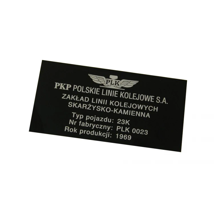 Typenschild - schwarz eloxiertes Aluminium 140x70mm