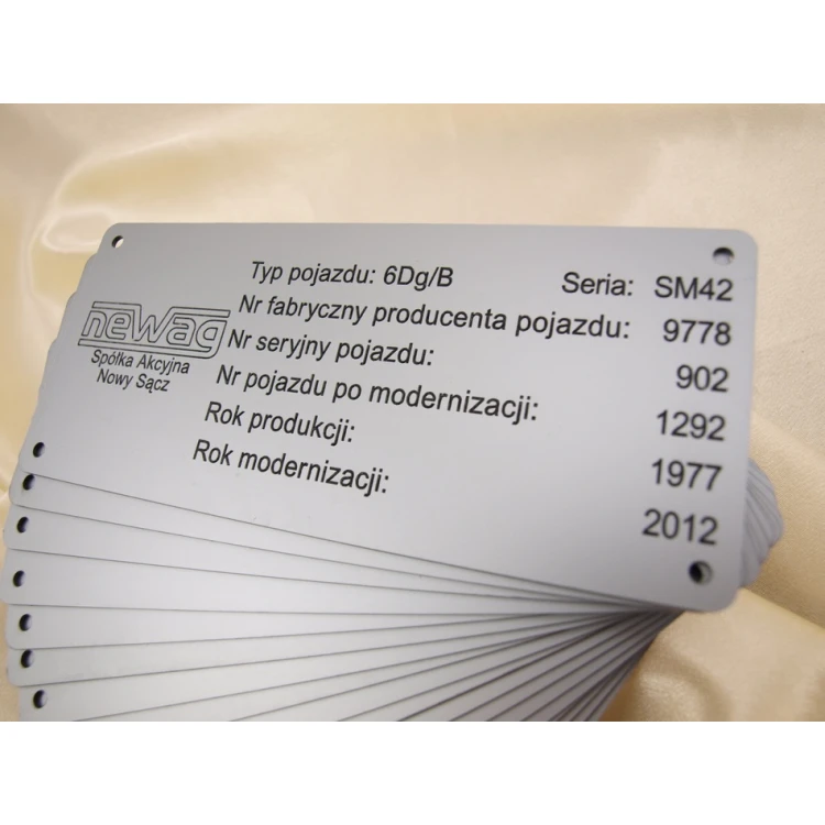 Silbernes Typenschild G&S - Abmessungen: 180x80mm
