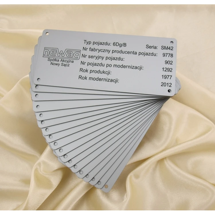 Silbernes Typenschild G&S - Abmessungen: 180x80mm