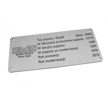Silbernes Typenschild G&S - Abmessungen: 180x80mm