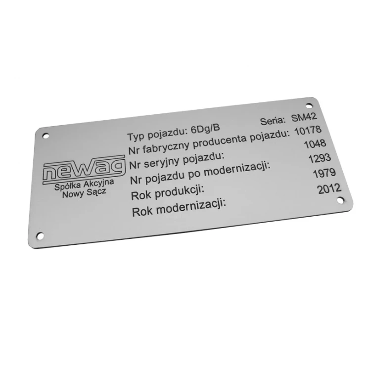 Silbernes Typenschild G&S - Abmessungen: 180x80mm