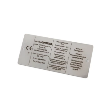 Typenschild aus Stahl - Abm. 100x45mm - TAB083