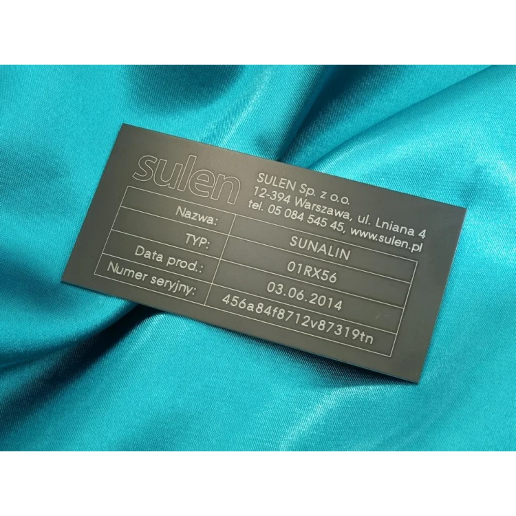 Typenschilder aus eloxiertem Aluminium - Abmessungen: 100x50mm