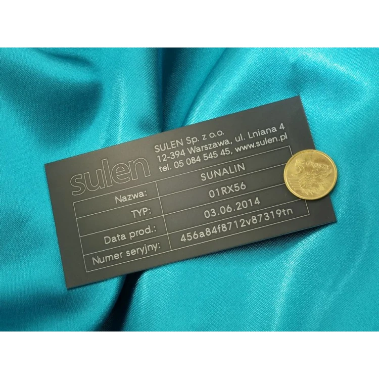 Typenschilder aus eloxiertem Aluminium - Abmessungen: 100x50mm