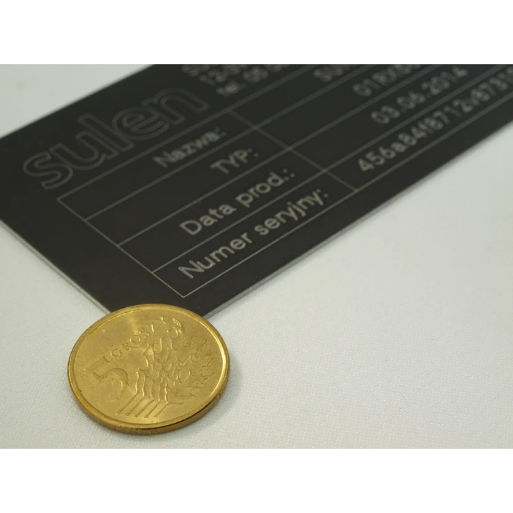 Typenschilder aus eloxiertem Aluminium - Abmessungen: 100x50mm