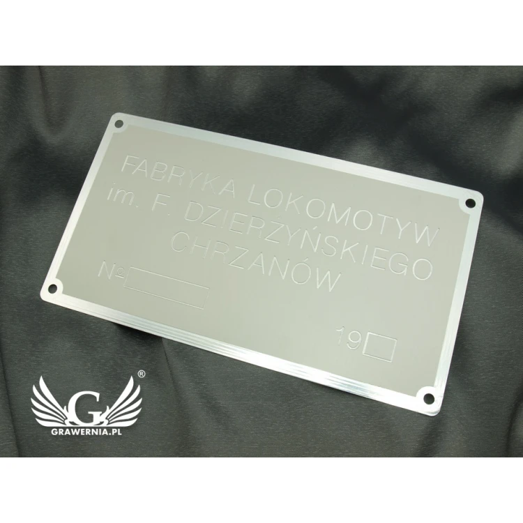 Typenschild aus eloxiertem Aluminium - CNC-Gravur 001 - Abmessung: 165x300mm