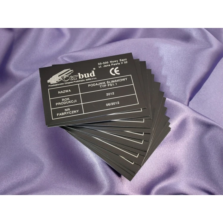Aluminium Typenschild - Abmessung: 90x60mm