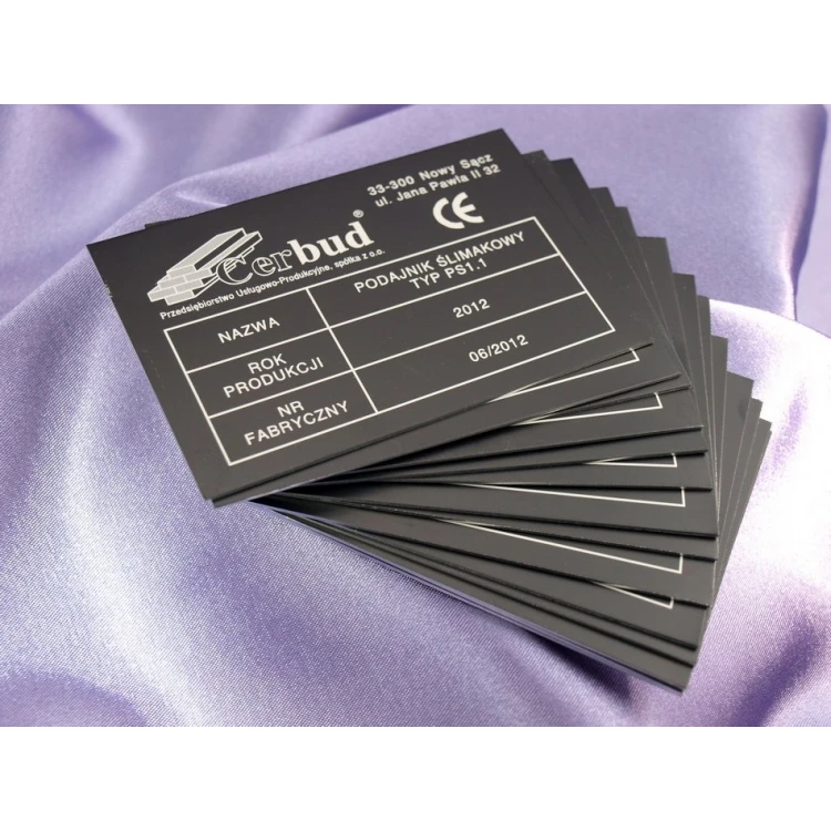 Aluminium Typenschild - Abmessung: 90x60mm